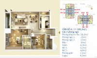 Căn A tầng 20-24 chung cư Quảng An D'Le Roi Soleil, Diện tích 109,2m2, căn hộ 2 phòng ngủ